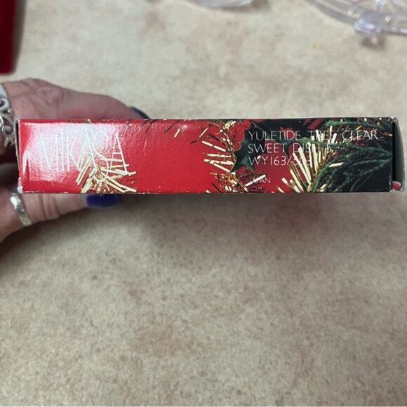 NIB Mikasa Yuletide Tree Clear Small Candy Sweets Dish Plates Set of 3 - Picture 7 of 10